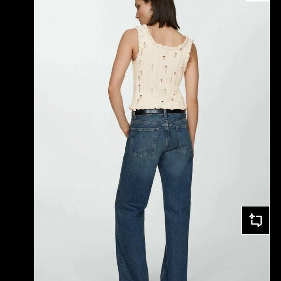 BRAND NEW Mango Ivory Knit Tank Top in Small - Picture 2 of 5